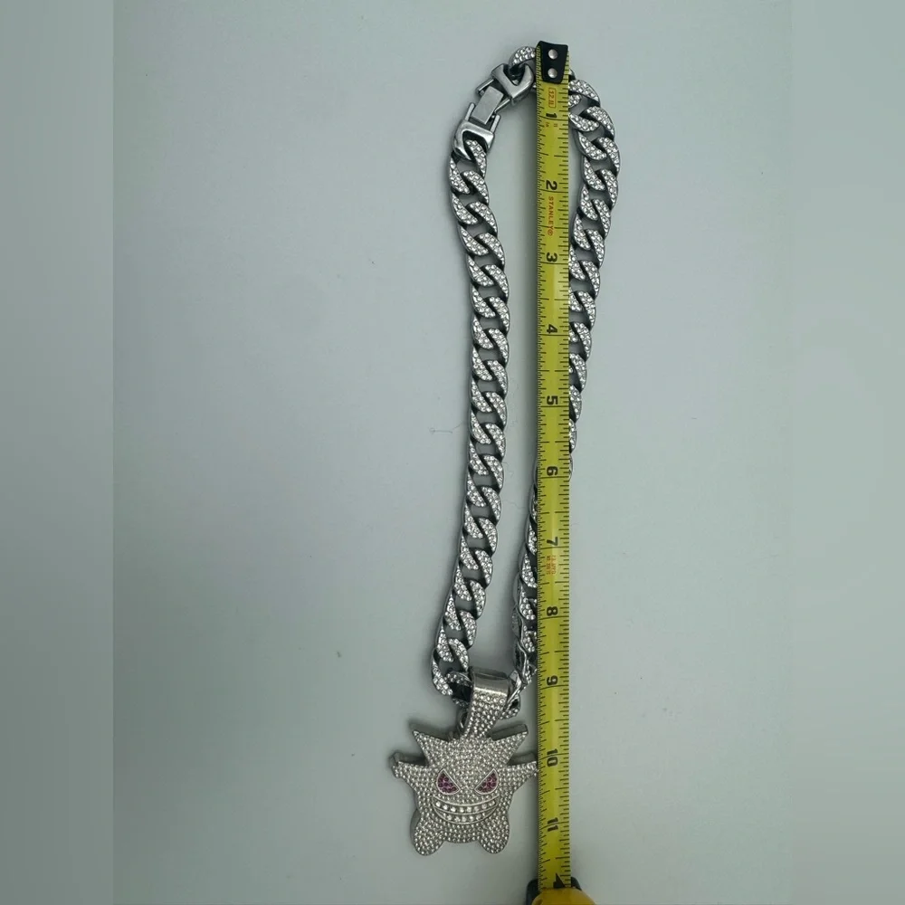 Pokemon Iced Out‎ Gengar Pendant Necklace with Diamond Cuban Chain HIGH QUALITY